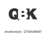 QBK logo design. Initial letter Q B K bold font style for tech startups, consulting, corporate branding. Creative company name, headlines typography identity, trendy logotype. Vector illustration.