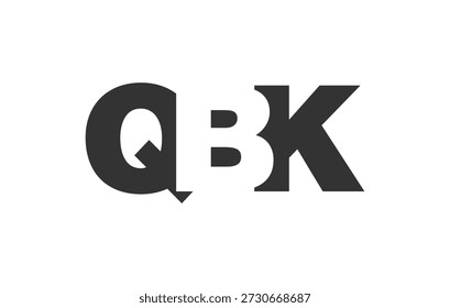 Diseño del logotipo de QBK. Letra inicial Q B K estilo de letra en negrita para startups tecnológicas, consultoría, marca corporativa. Nombre creativo de la empresa, titulares de la tipografía, identidad, logotipo de moda. Ilustración vectorial.