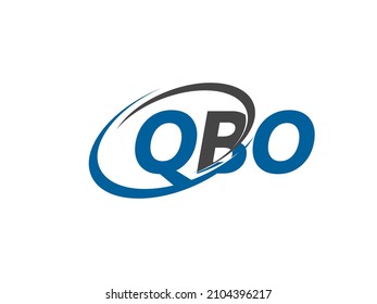 Letra QBO diseño creativo elegante del logo de swoosh