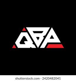 QBP triangle letter logo design with triangle shape. QBP triangle logo design monogram. QBP triangle vector logo template with red color. QBP triangular logo Simple, Elegant, and Luxurious design.