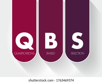 QBS - Qualifications Based Selection acronym, business concept background