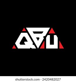 Diseño del logotipo de la letra del triángulo QBU con forma de triángulo. Monograma de diseño del logotipo del triángulo QBU. Plantilla de logotipo del vector del triángulo QBU con color rojo. Logo triangular QBU Diseño sencillo, elegante y lujoso.