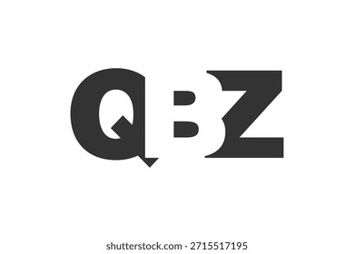 QBZ logo design. Initial letter Q B Z bold font style for tech startups, consulting, corporate branding. Creative company name, headlines typography identity, trendy logotype. Vector illustration.