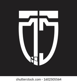 QC Abstract logo monogram with emblem style isolated on black background