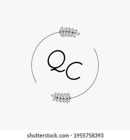 QC Beauty vector initial logo, handwriting logo of initial signature