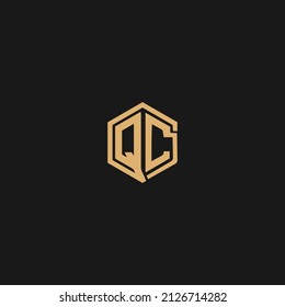 QC-Logo-Vektorgrafik, Polygon-Logo-Konzept  