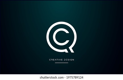 QC or CQ Alphabet Letters Icon Logo Vector