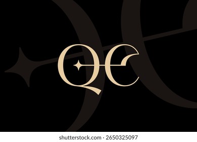QC or CQ letter logo icon design. Classic style luxury initials monogram.