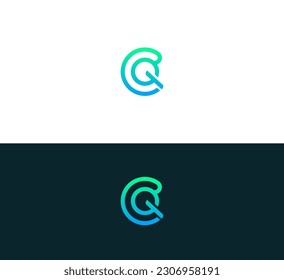 QC, CQ, Q Abstract initial monogram letter alphabet logo design