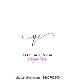 QC Initial beauty monogram logo vector