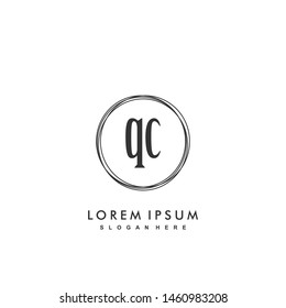 QC Initial beauty monogram logo vector