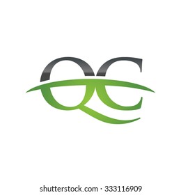 QC initial company green swoosh logo