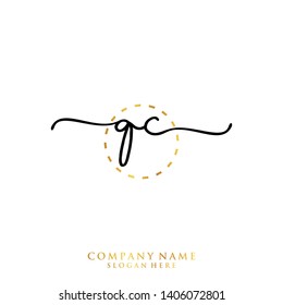 QC Initial handwriting logo template