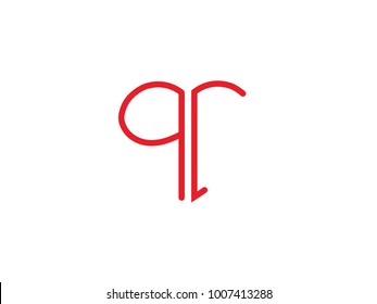 QC initial heart shape red colored logo