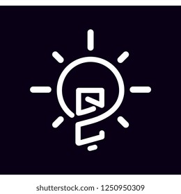 QC Initial Letter with creative bulb Logo vector element. Initial letter bulb Logo Template