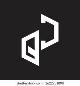 QC Initial Letters logo monogram with up to down style