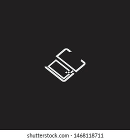 QC Initial Logo letters with rotate squere template