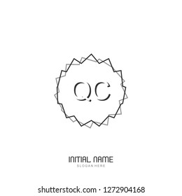 QC Initial logo template vector