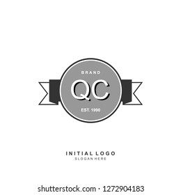 QC Initial logo template vector