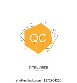QC Initial logo template vector