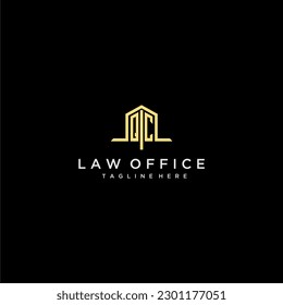 QC initial monogram logo for law office with home office design image