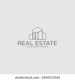 QC initial monogram logo for real estate with luxury building style