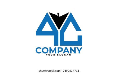 QC letter creative real estate vector logo design.