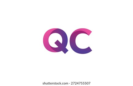 QC Letter Gradient Monogram Logo for Modern Business Branding