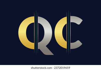 QC Letter logo design vector template.