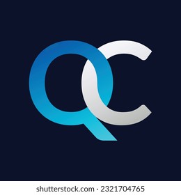 QC Letter Logo Template Illustration Design.