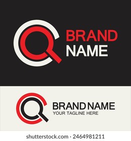 QC Logo or CQ Logo. Creative letter QC or CQ monogram logo template.