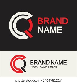 Logotipo QC o logotipo CQ. Plantilla creativa del logotipo del monograma del QC o del CQ.