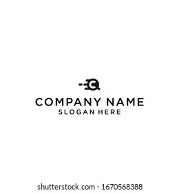 qc logo icon design vector