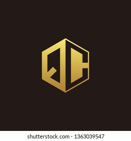 QC Logo Monogram with Negative space gold colors