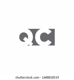 QC Logo monogram with negative space style design template isolated on white background