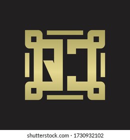 QC Logo-Monogramm mit Design-Vorlage für die Linie