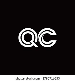 QC monogram logo with abstract line design template