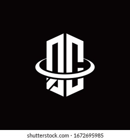 Logotipo del monograma QC en forma de hexágono y rodeado por un anillo