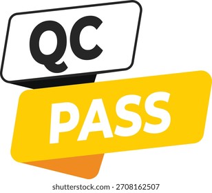 QC Pass Badge Quality Control Approved Vector Label