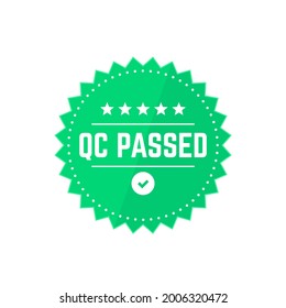 qc pasó el botón, etiqueta vectorial