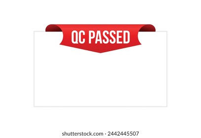 QC passed banner design. QC passed icon. Flat style vector illustration.