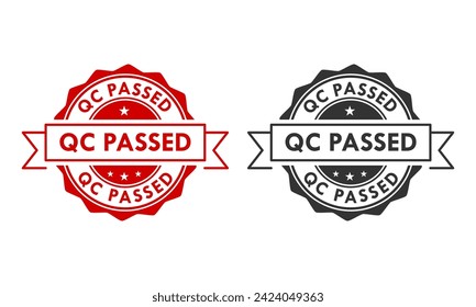 Qc passed design logo template illustration
