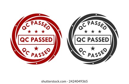 Qc passed design logo template illustration