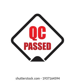 QC Passed icon isolated on white background vector illustration.