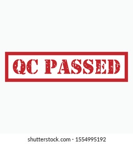 QC Passed Icon. Product's Quality Control Illustration As A Simple Vector Sign & Trendy Symbol for Design, Industrial Websites, Presentation or Application.