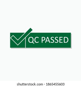 QC Passed Icon. Symbols Pass QualityTest - Vector Logo Template.