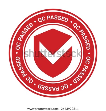 QC passed label. qc passed stamp. qc passed sticker design vector