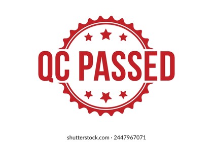 QC passed rubber stamp on white background. QC passed Rubber Stamp.