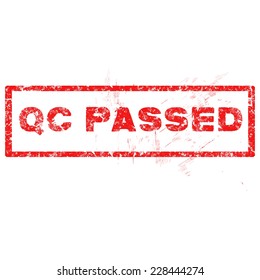 QC Passed rubber stamp vector illustration