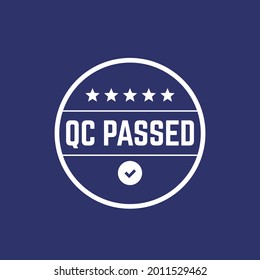 qc passed stamp, vector badge